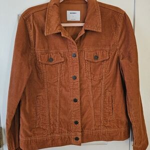 Old Navy Women's Corduroy Jacket - Rust Orange